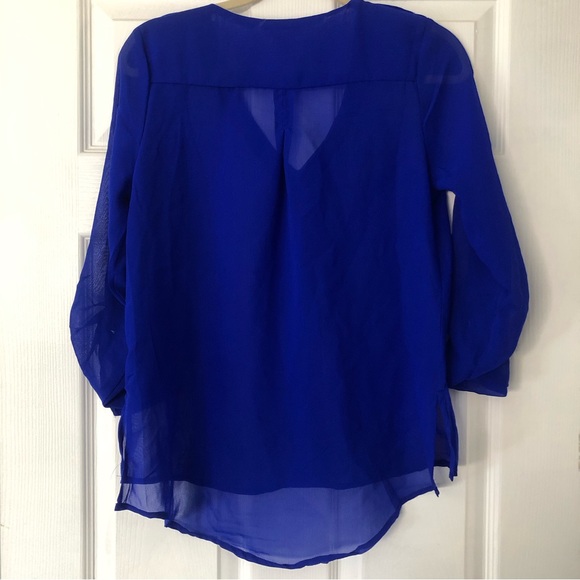 Gorgeous SHEER Royal Blue Top! - Picture 2 of 4